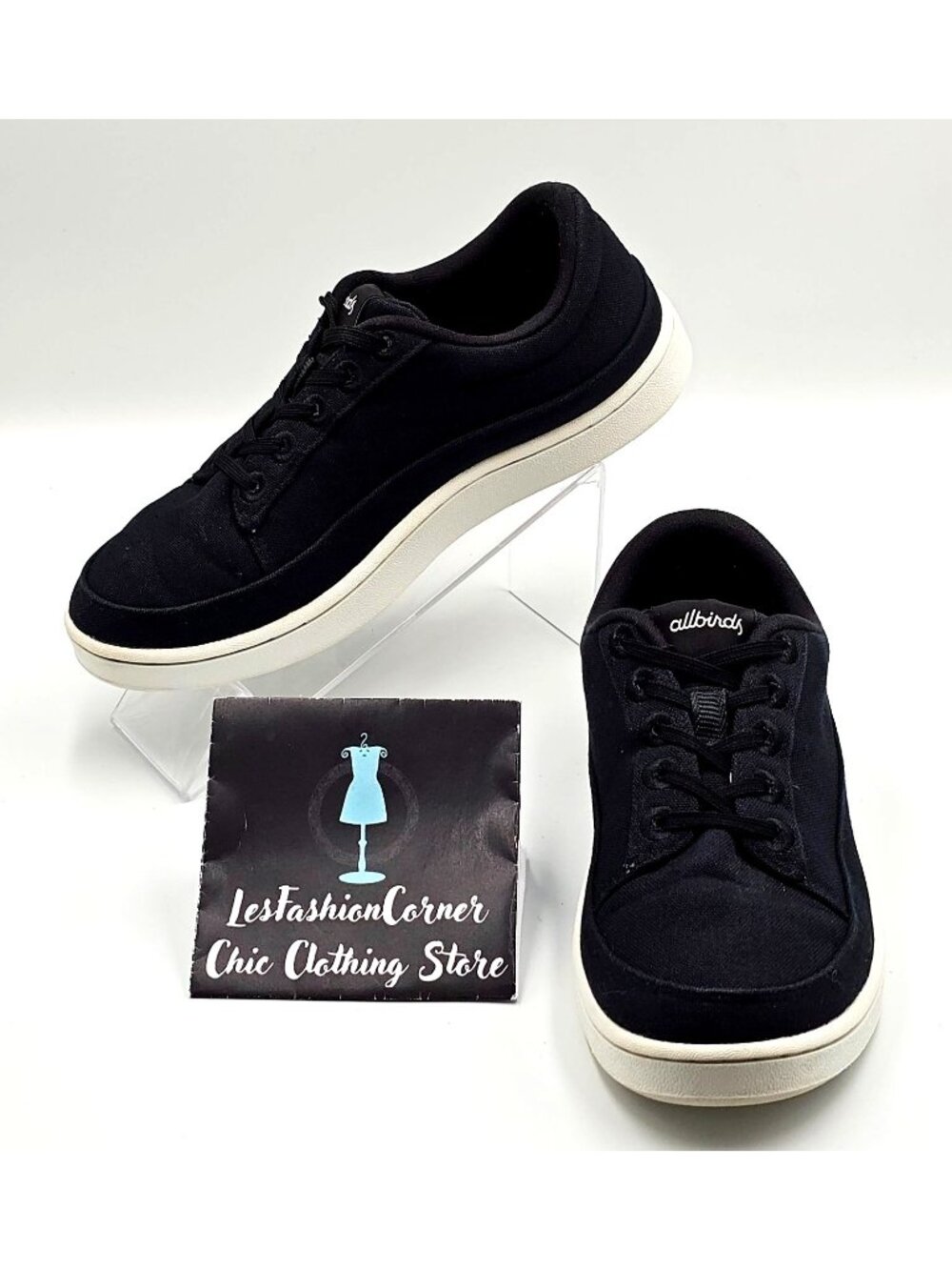 Allbirds Women's Black Canvas Pacers Lace-Up Sneakers Casual Shoes Sz 8 2294
